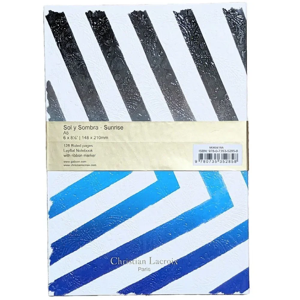 New! Christian Lacroix Sol Y Sombra Sunrise Blue‎ Embossed Paseo Notebook 128pgs